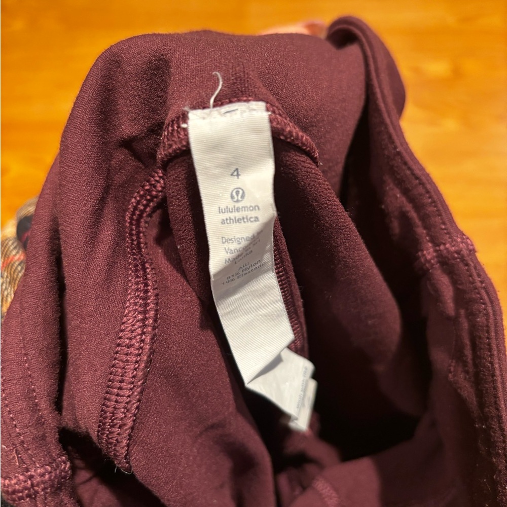 Lululemon Athletica Deep Maroon Leggings